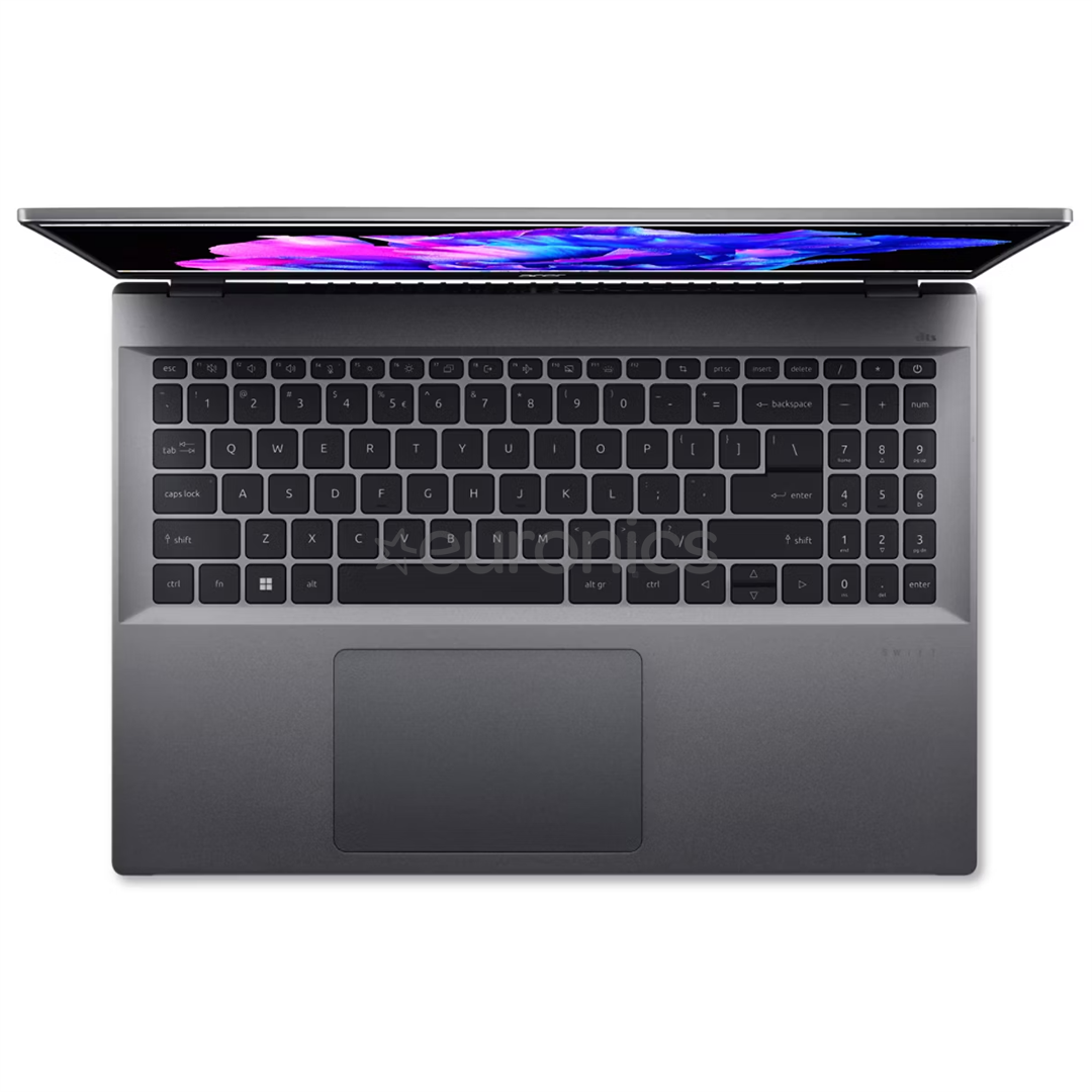 Acer Swift Go 16, 16'', 3.2K, OLED, i7, 16 GB, 1 TB, ENG, tumši pelēka - Portatīvais dators