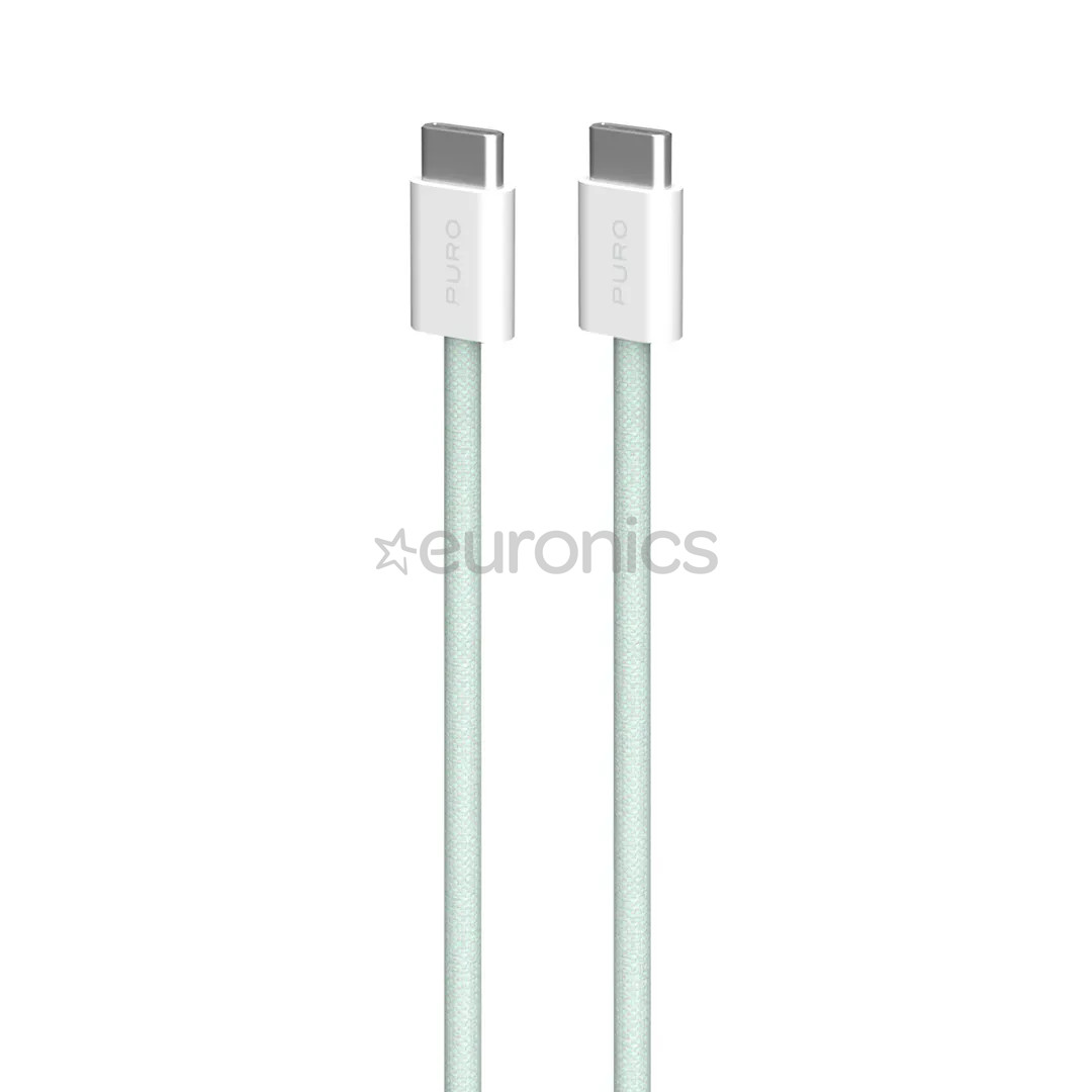 Puro Fabrik 2.0, USB-C to USB-C, 60 W, zaļa - Vads