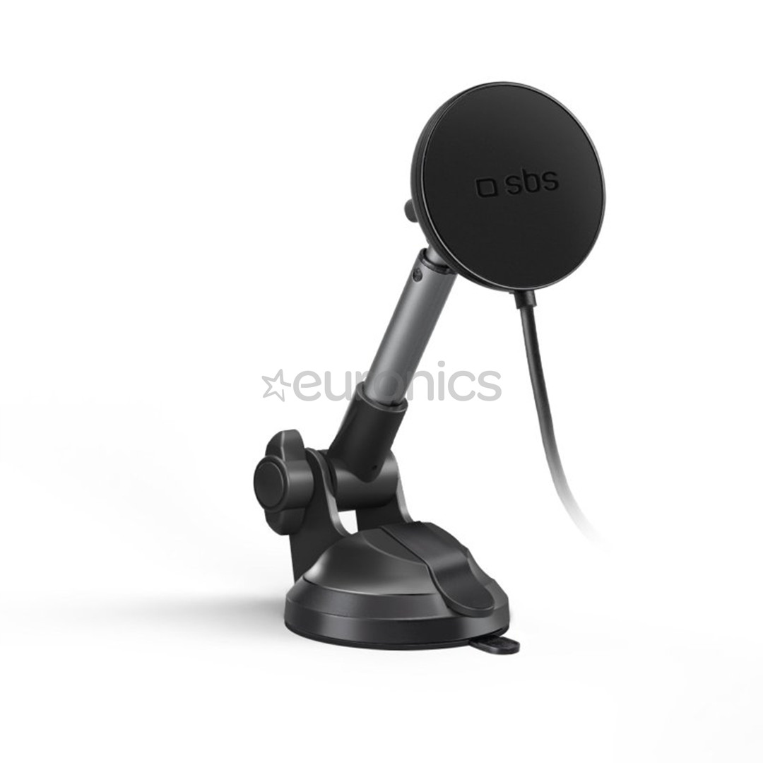 SBS 15W Long Arm Car Holder, Magsafe, черный - Автомобильное беспроводное зарядное устройство