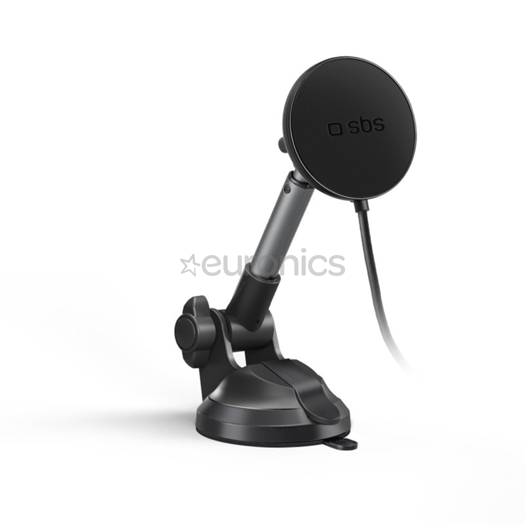 SBS 15W Long Arm Car Holder, Magsafe, черный - Автомобильное беспроводное зарядное устройство