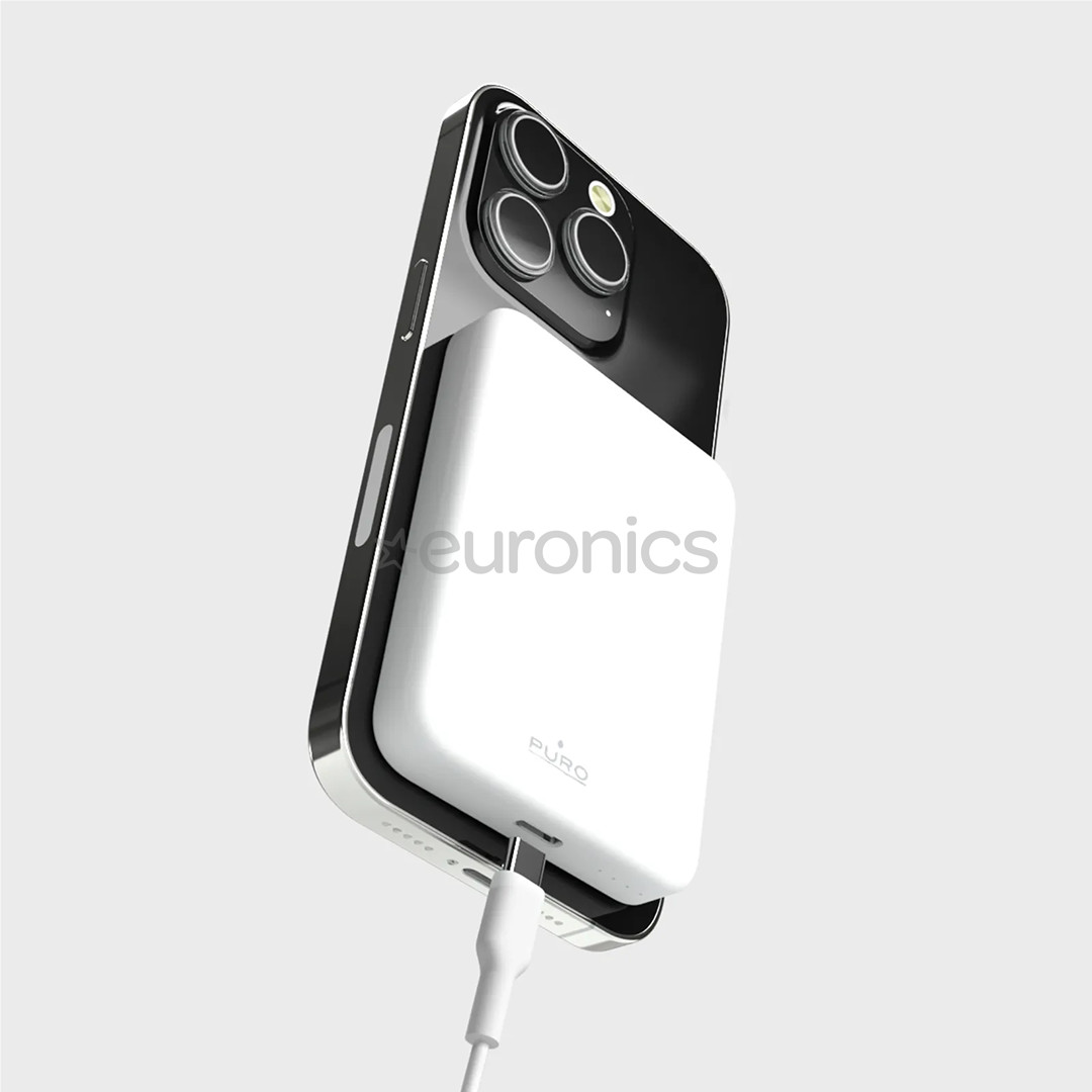 Puro Mini Power Mag, 4000 mAh, MagSafe, USB-C, balta - Portatīvais barošanas avots