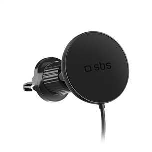 SBS 15W Car Holder, Magsafe, stiprināms ventilācijas atverē, melna - Bezvadu auto lādētājs TESUPPMAG15WVENT
