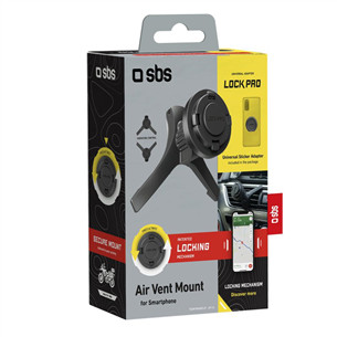 SBS LockPro Car Holder, melna - Auto telefona turētājs