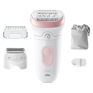 Braun Silk epil 7, balta/rozā - Epilators SE7030