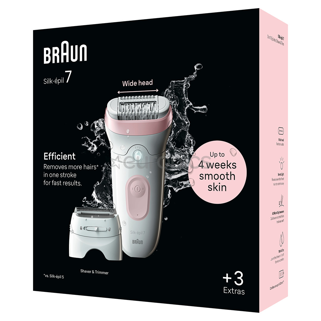 Braun Silk epil 7, balta/rozā - Epilators