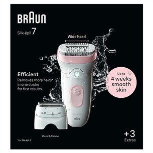 Braun Silk epil 7, balta/rozā - Epilators