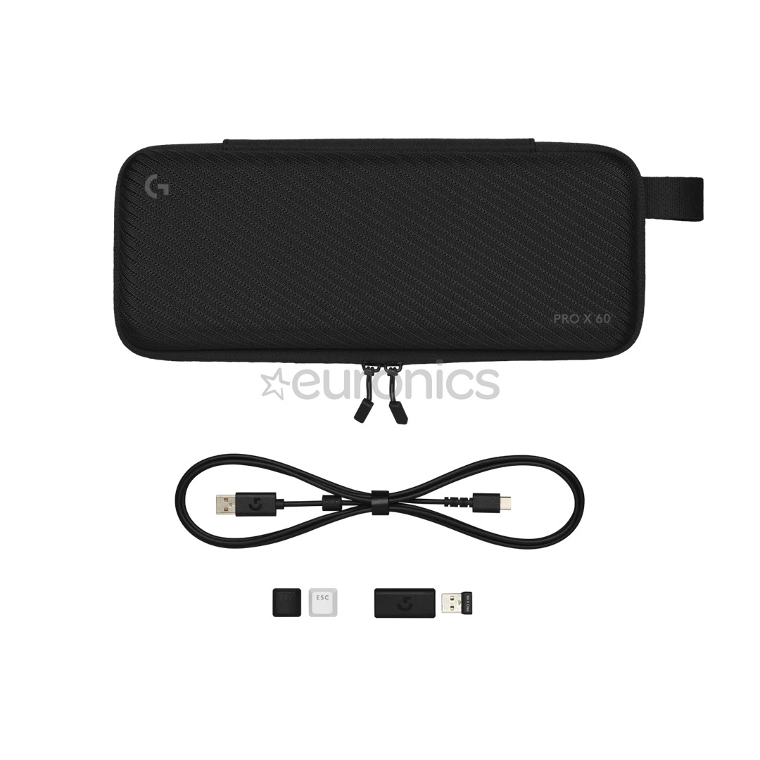 Logitech PRO X 60, SWE, melna - Bezvadu klaviatūra