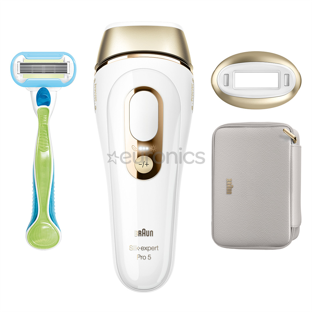 Braun Silk-expert Pro 5, balta/zelta - Fotoepilators