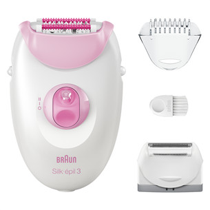 Braun Silk epil 3, белый/розовый - Эпилятор SE3031