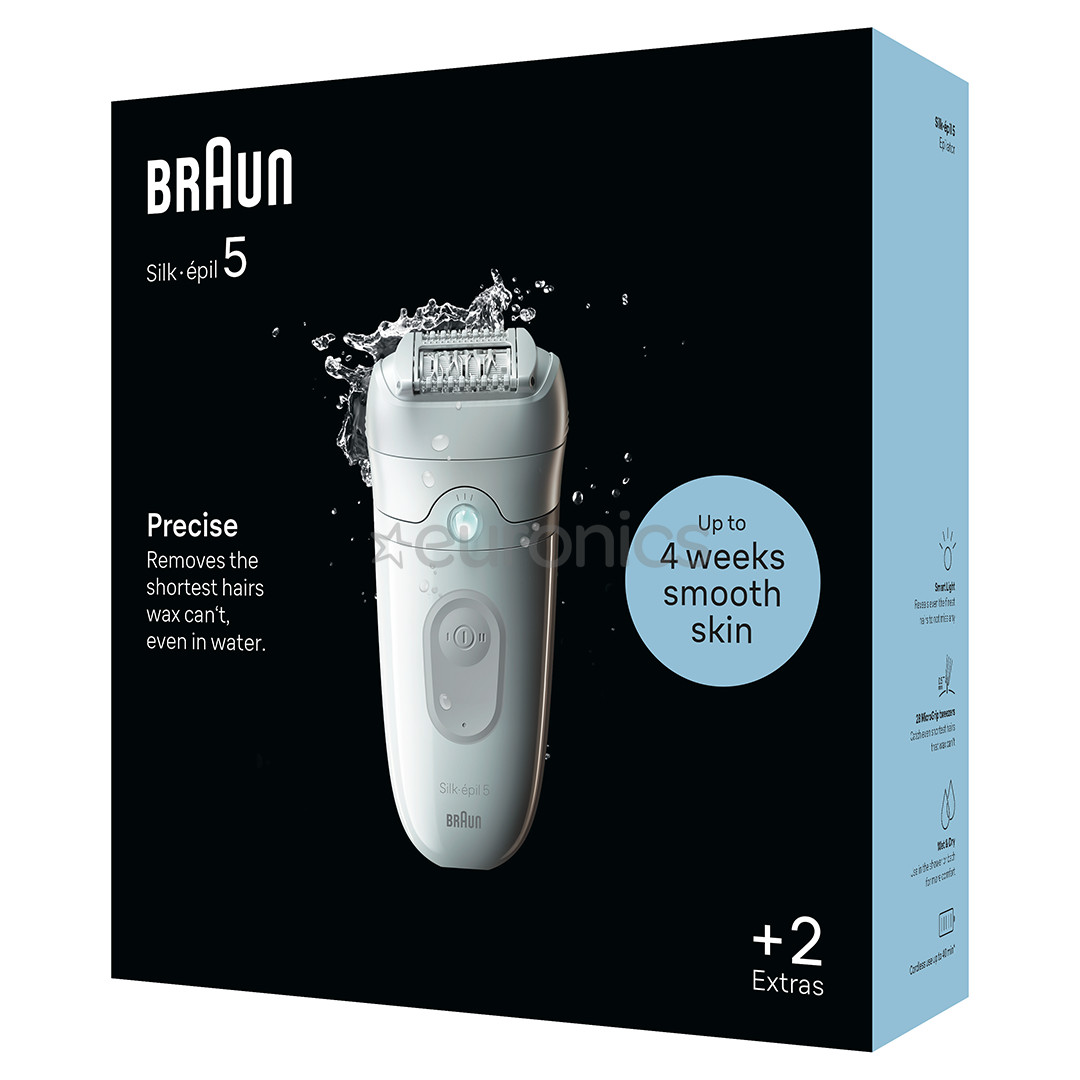 Braun Silk epil 5, сухое и влажное использование, белый - Эпилятор