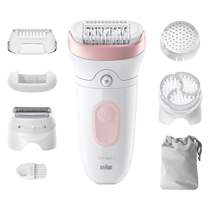 Braun Silk epil 7, Wet & Dry, balta/rozā - Epilators SE7060