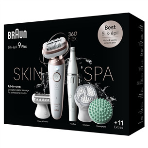 Braun Silk epil 9 Flex SkinSpa, balta - Epilators