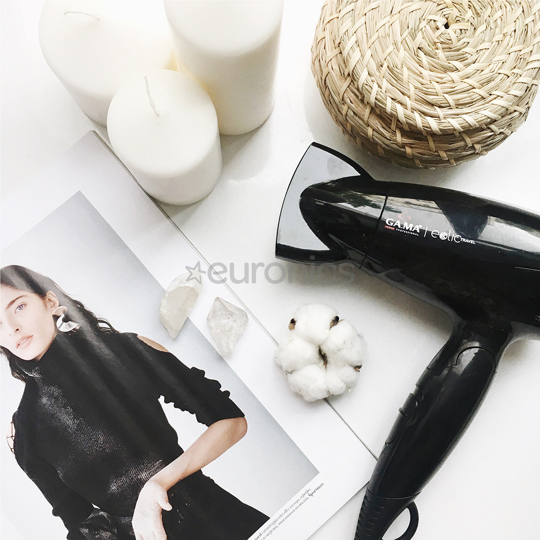 GA.MA Eolic Travel, 1600 Вт, черный - Фен