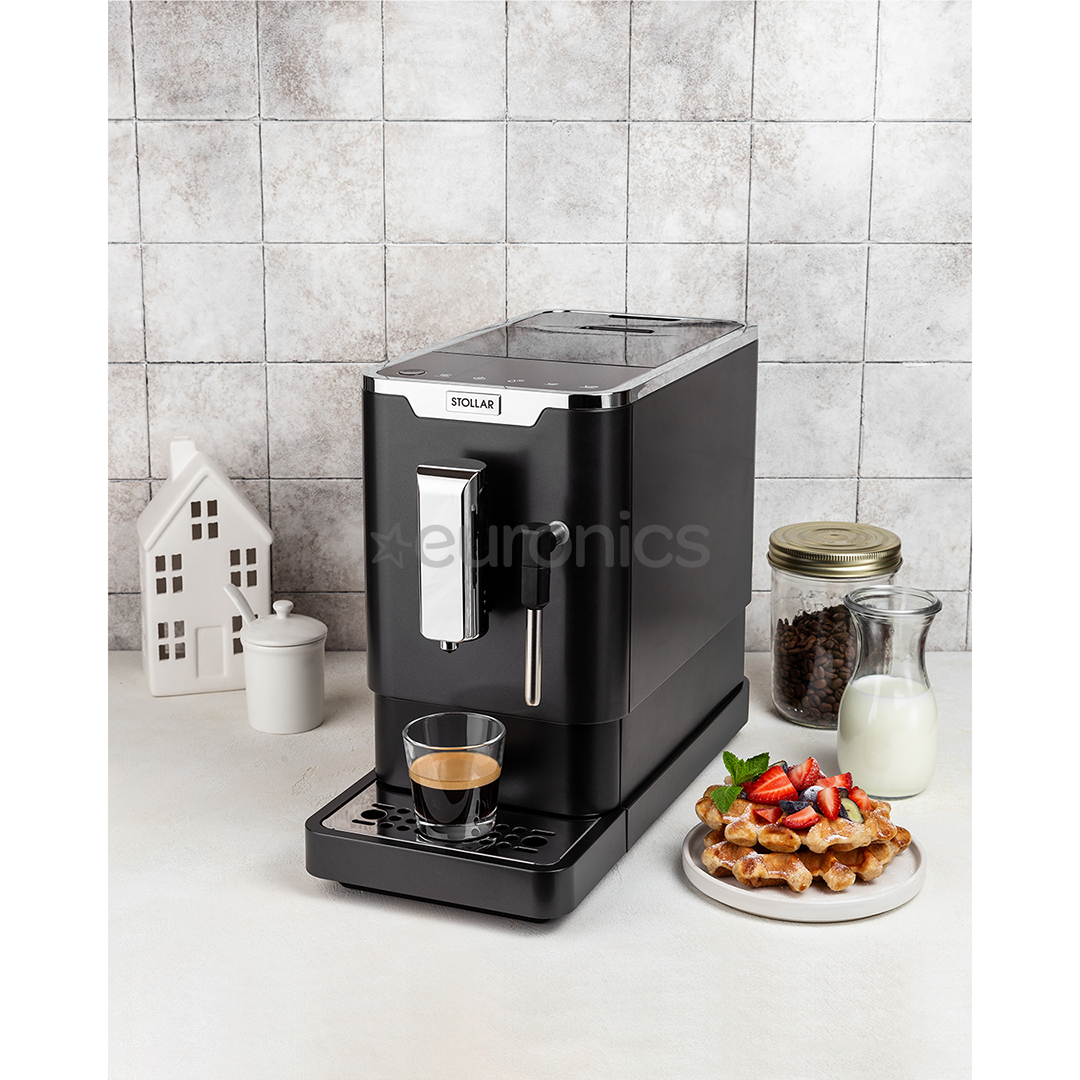 Stollar The Slim Café SEM800, melna/nerūsējošā tērauda - Kafijas automāts