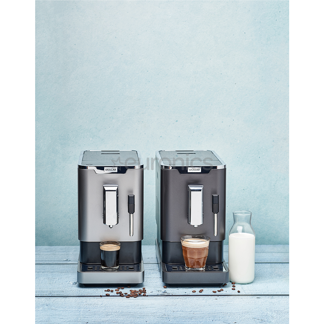 Stollar The Slim Café SEM800, melna/nerūsējošā tērauda - Kafijas automāts
