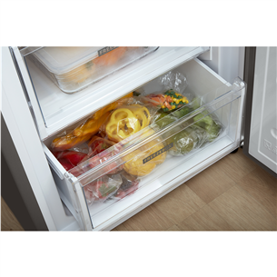Whirlpool, NoFrost, 355 L, height 202 cm, inox - Refrigerator