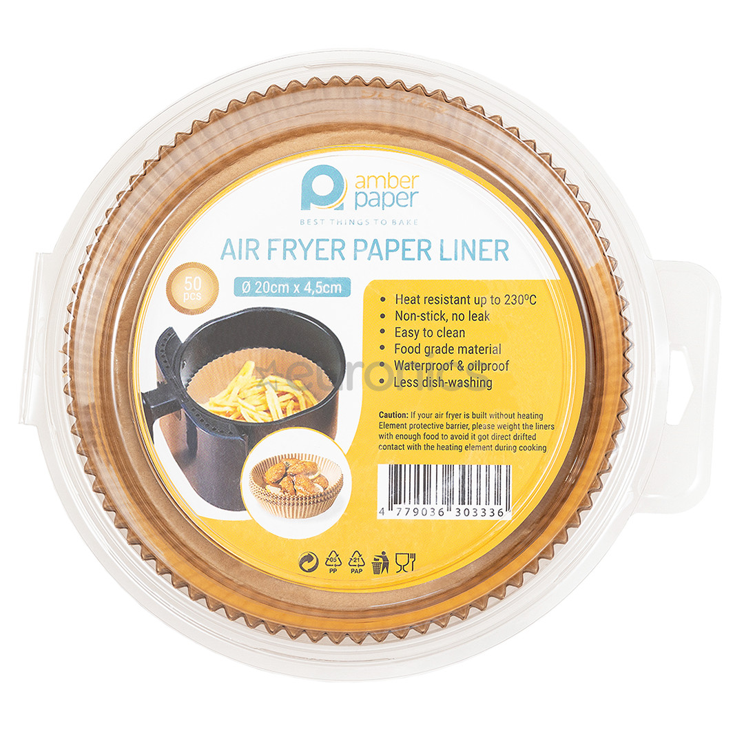 Amber Paper, 20 x 4.5 cm - Paper liners for air fryer