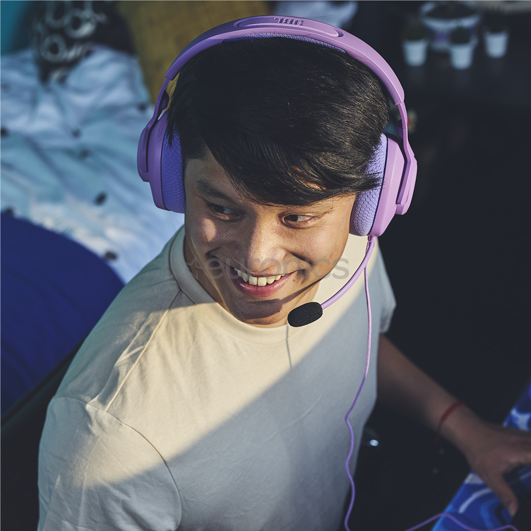 JBL Quantum 100M2, lillā - Bezvadu austiņas ar mikrofonu