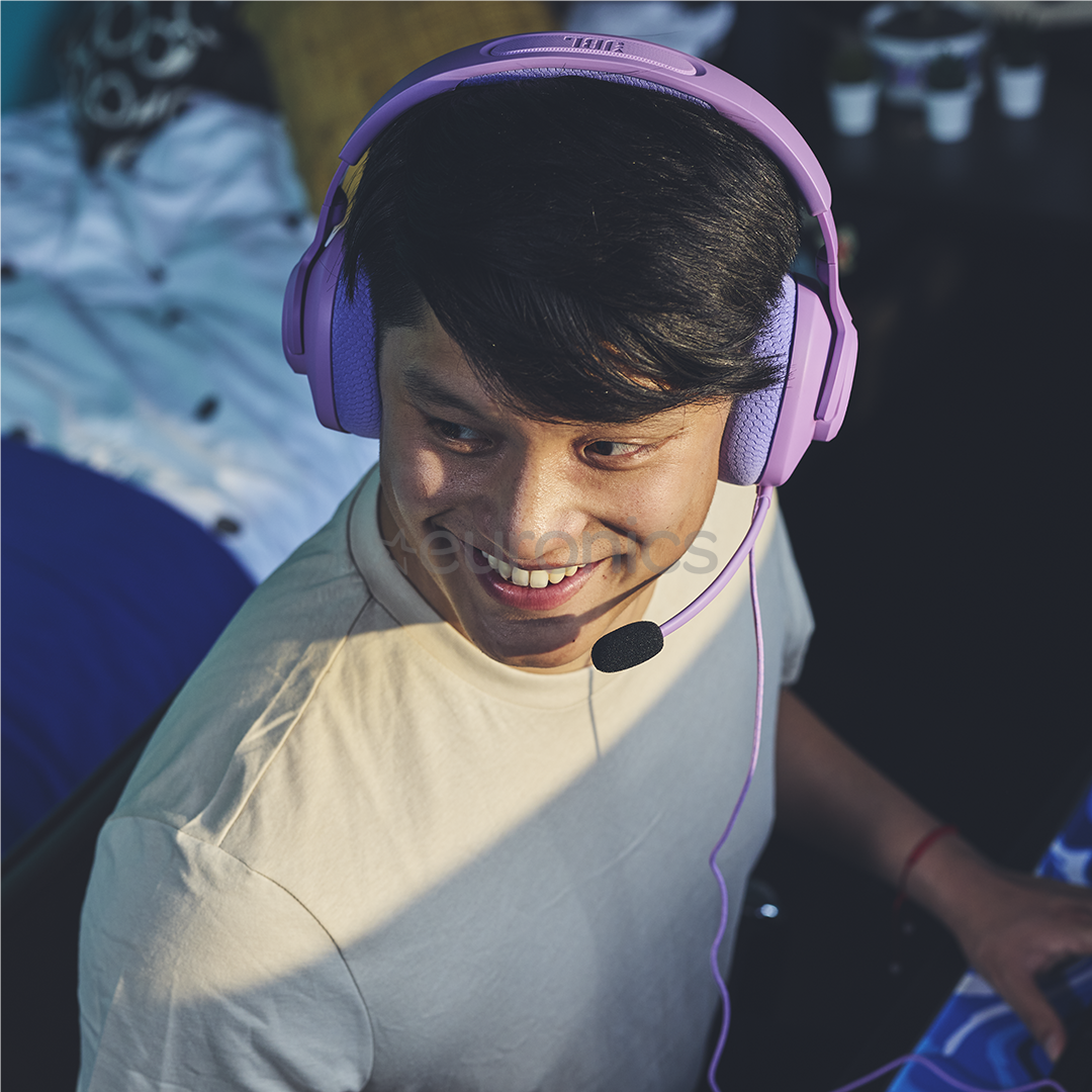 JBL Quantum 100M2, lillā - Bezvadu austiņas ar mikrofonu