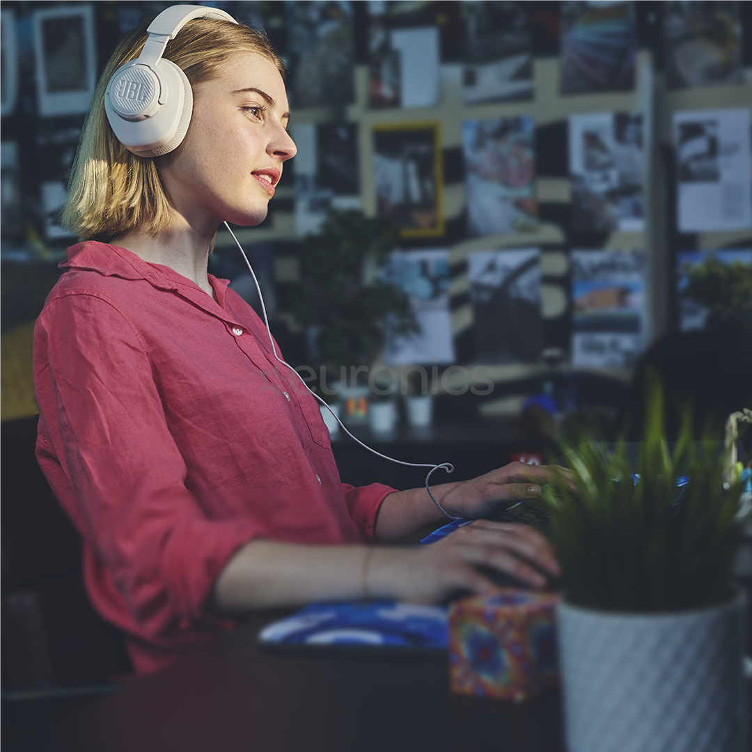 JBL Quantum 100M2, lillā - Bezvadu austiņas ar mikrofonu