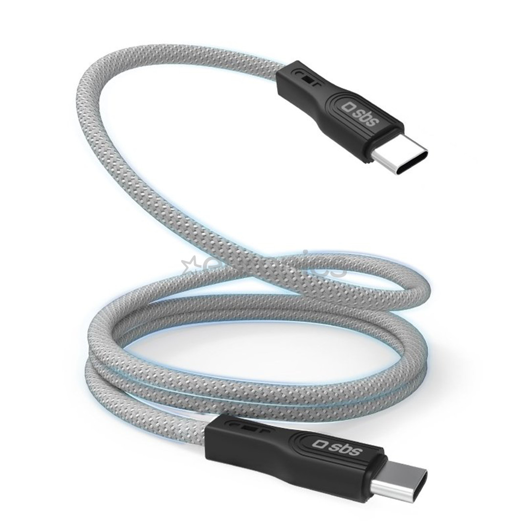 SBS, USB-C - USB-C, magnētisks apvalks, 1 m, melna - Vads