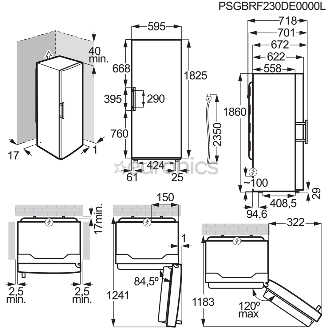 Electrolux 600 Series DynamicAir, 395 L, height 186 cm, white - Cooler