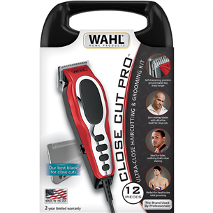 Wahl Close Cut Pro, sarkana - Matu griežamā mašīna