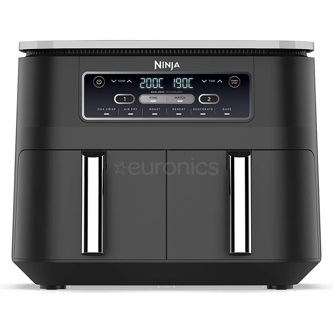 Ninja Foodi Dual Zone, 7.6 L, 2400 W, melna - Karstā gaisa friteris