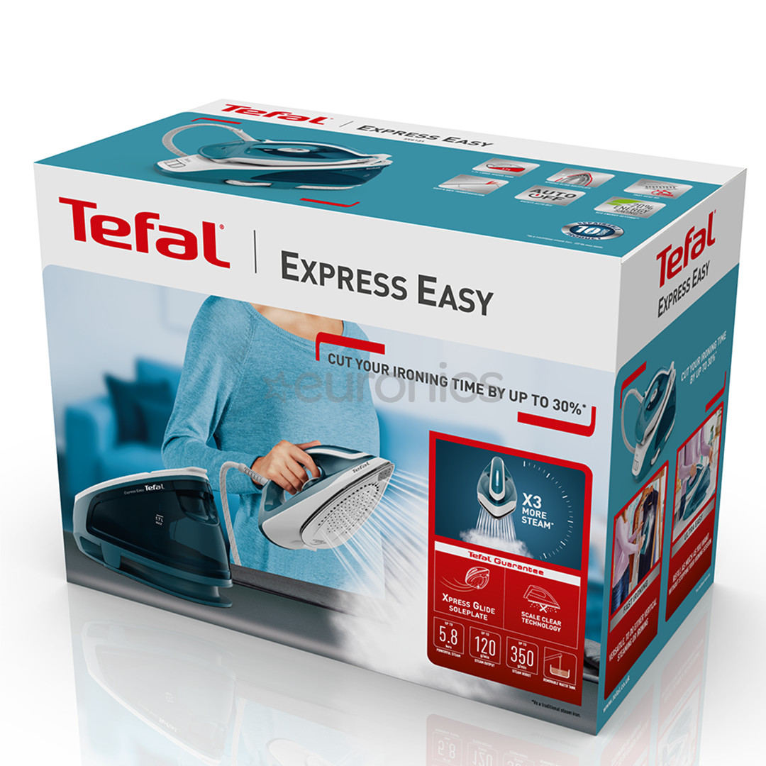Tefal Express Easy, 2200 W, zila/balta - Gludināšanas sistēma