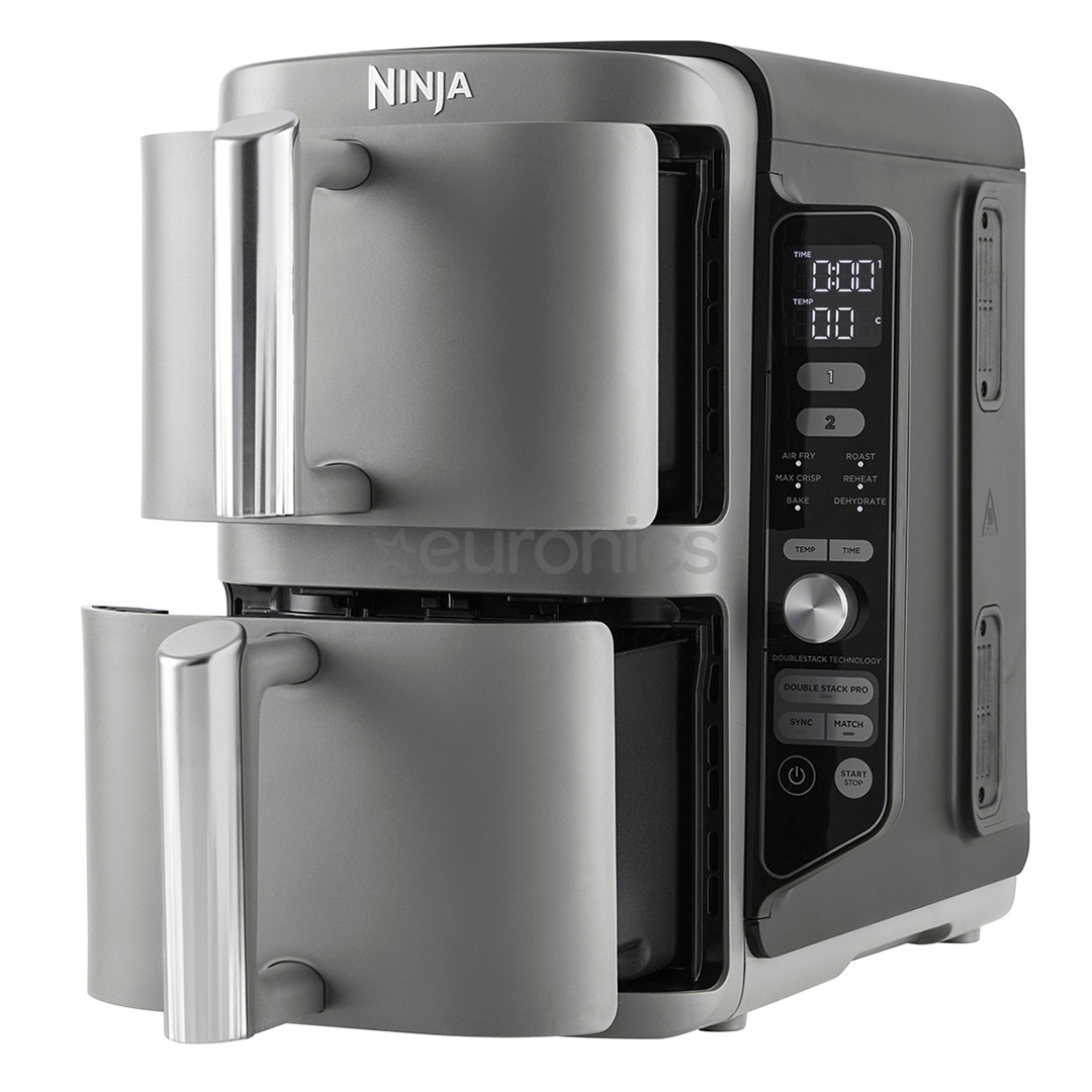 Ninja Double Stack XL, 9.5 L, 2470 W, pelēka - Karstā gaisa friteris