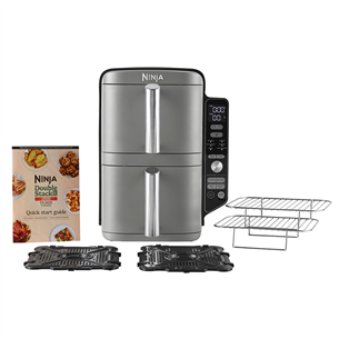 Ninja Double Stack XL, 9.5 L, 2470 W, pelēka - Karstā gaisa friteris