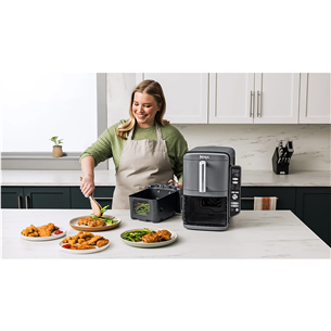 Ninja Double Stack XL, 9.5 L, 2470 W, pelēka - Karstā gaisa friteris
