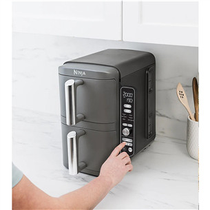 Ninja Double Stack XL, 9.5 L, 2470 W, pelēka - Karstā gaisa friteris