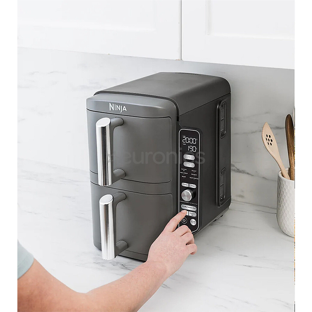 Ninja Double Stack XL, 9.5 L, 2470 W, pelēka - Karstā gaisa friteris
