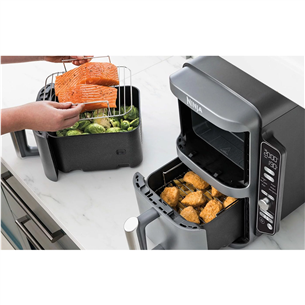 Ninja Double Stack XL, 9.5 L, 2470 W, pelēka - Karstā gaisa friteris