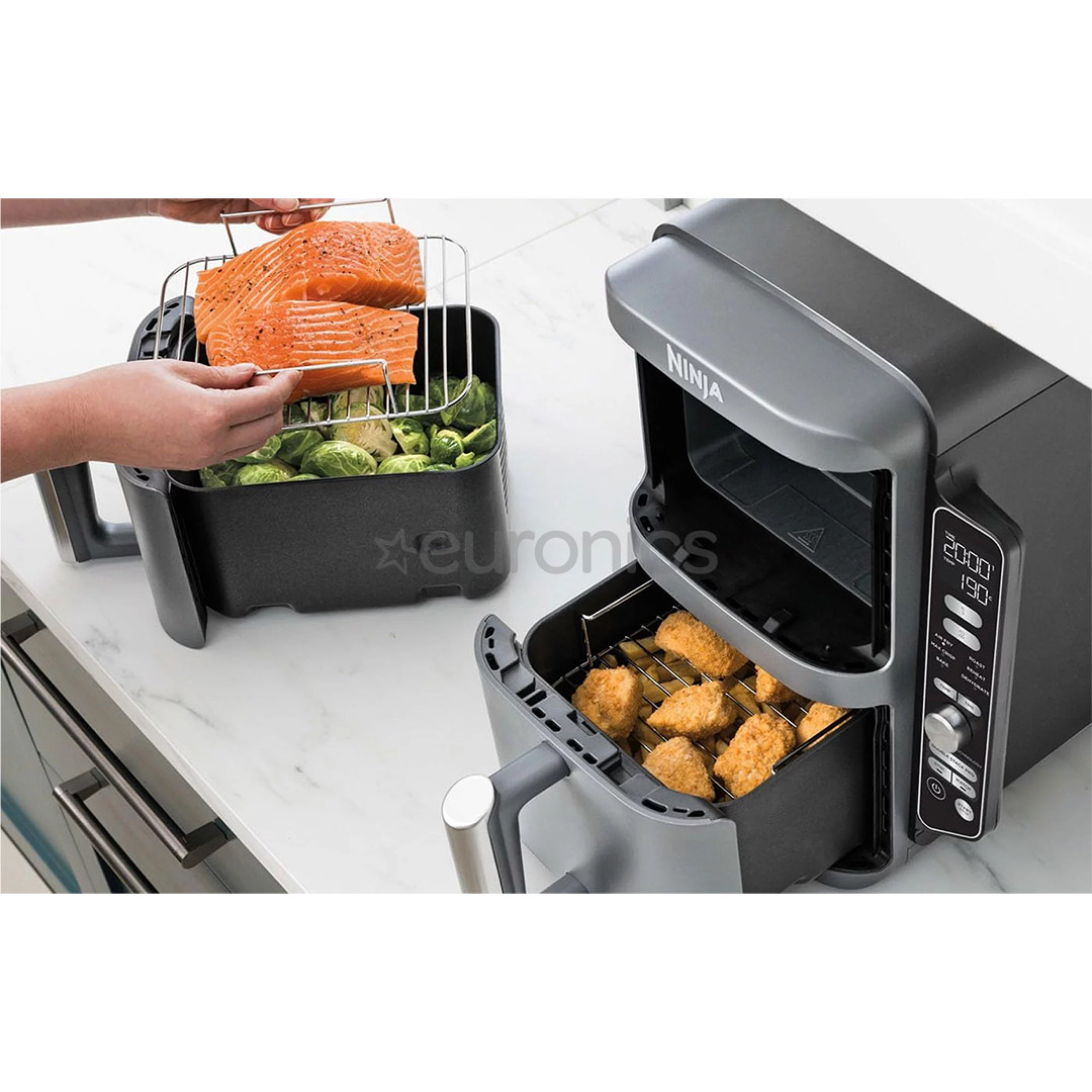 Ninja Double Stack XL, 9.5 L, 2470 W, pelēka - Karstā gaisa friteris