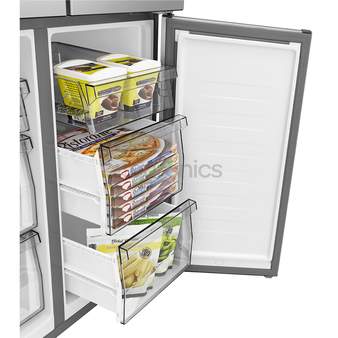 Hisense, Cross Door, No Frost, 483 L, augstums 179 cm, melna - SBS Ledusskapis