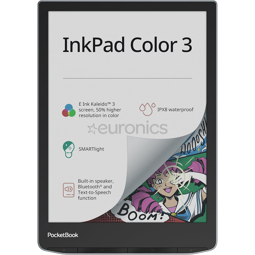 PocketBook InkPad Color 3, 7,8", 32 ГБ, серый/черный - Электронная книга