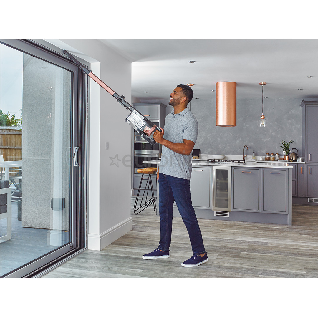 Shark Stratos Anti Hair Wrap Plus, tumši pelēka/rozā zelta - Bezvadu putekļu sūcējs