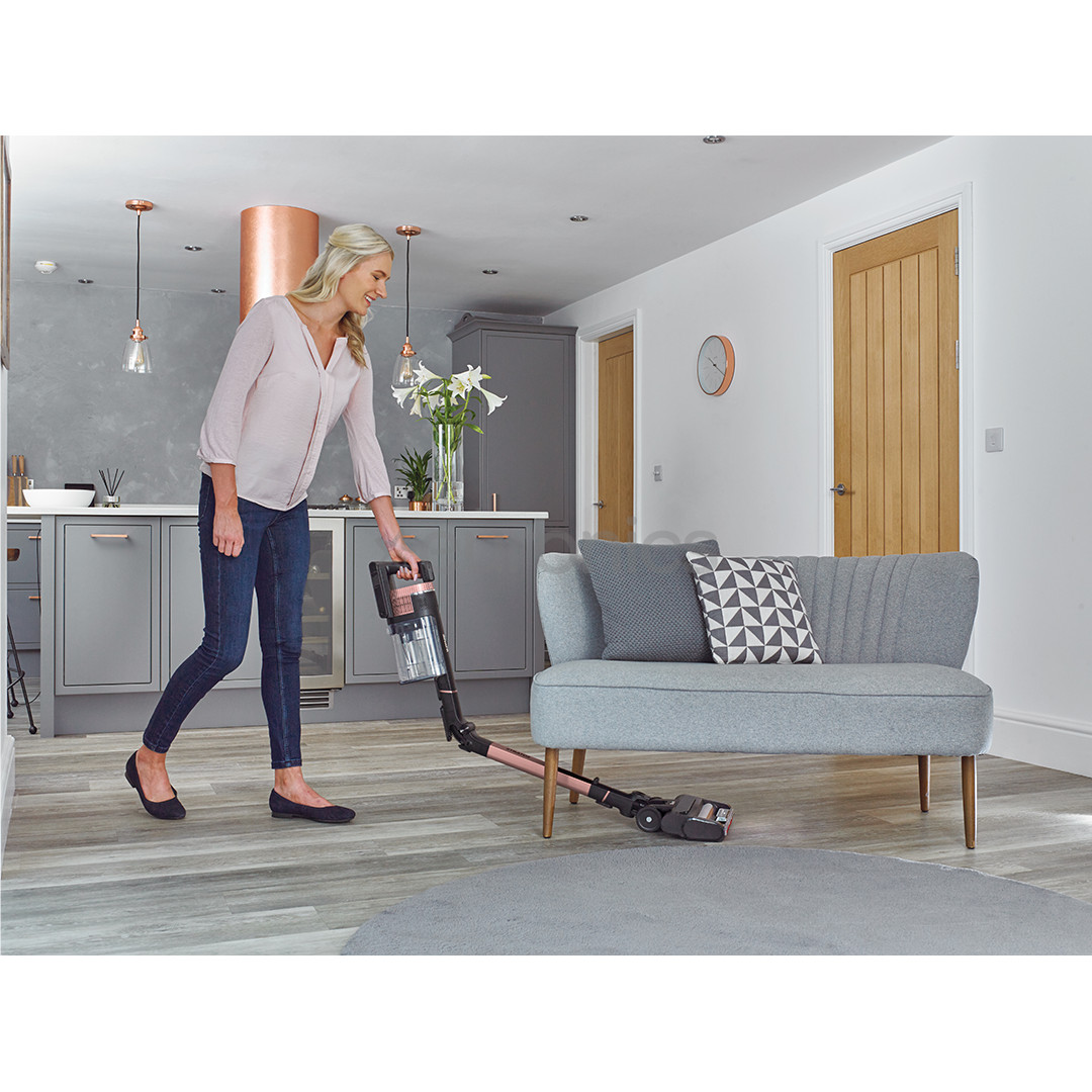 Shark Stratos Anti Hair Wrap Plus, tumši pelēka/rozā zelta - Bezvadu putekļu sūcējs