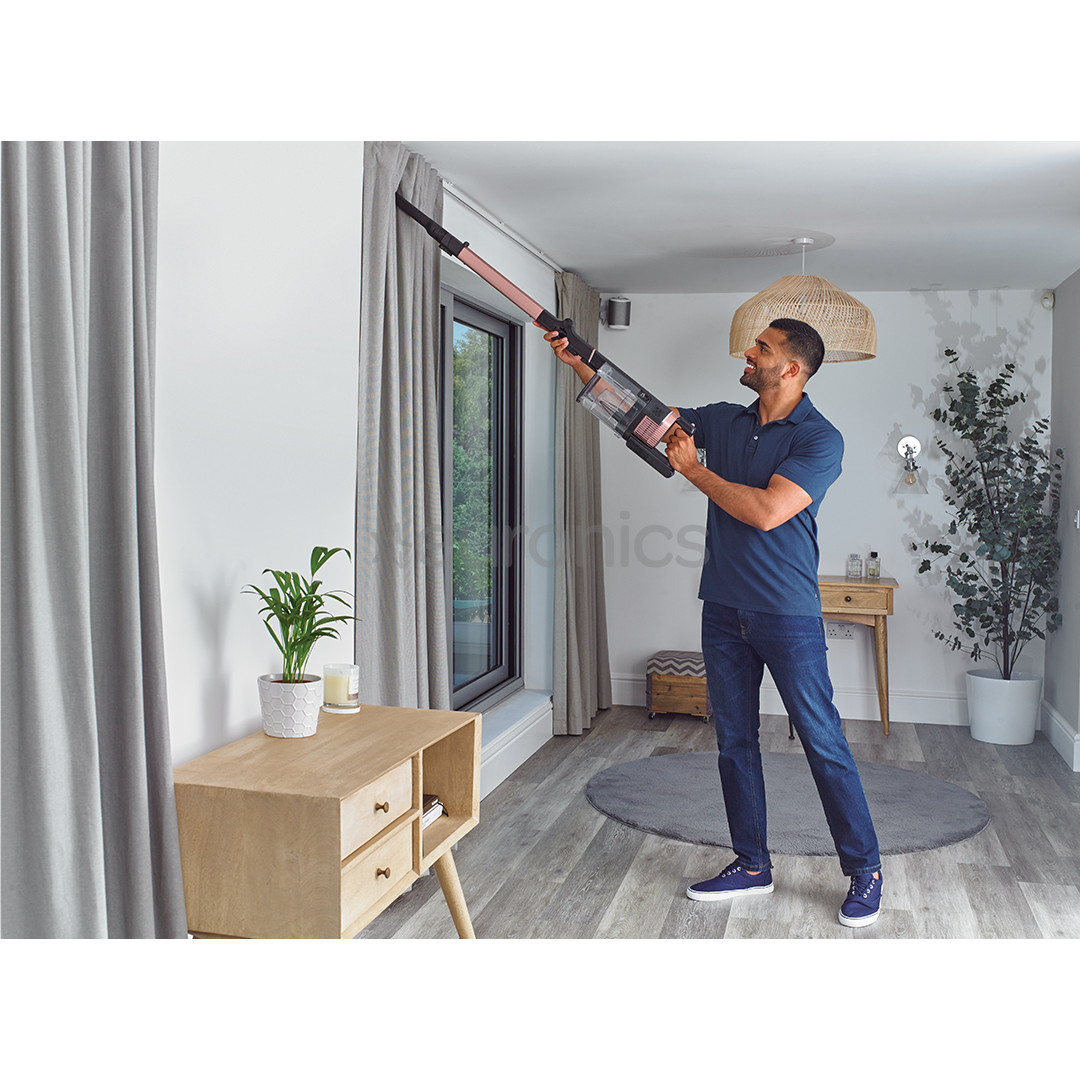 Shark Stratos Anti Hair Wrap Plus, tumši pelēka/rozā zelta - Bezvadu putekļu sūcējs