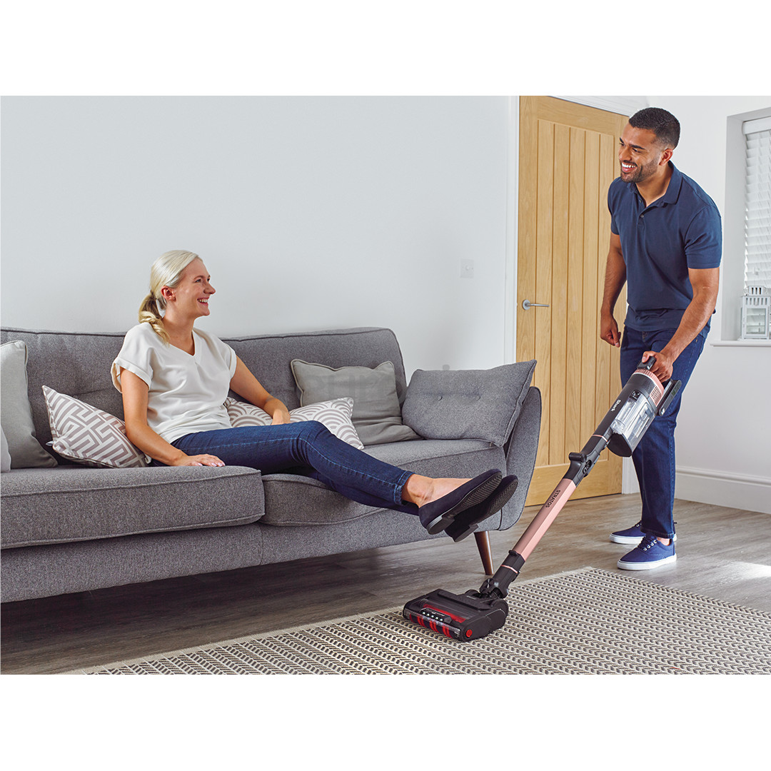 Shark Stratos Anti Hair Wrap Plus, tumši pelēka/rozā zelta - Bezvadu putekļu sūcējs