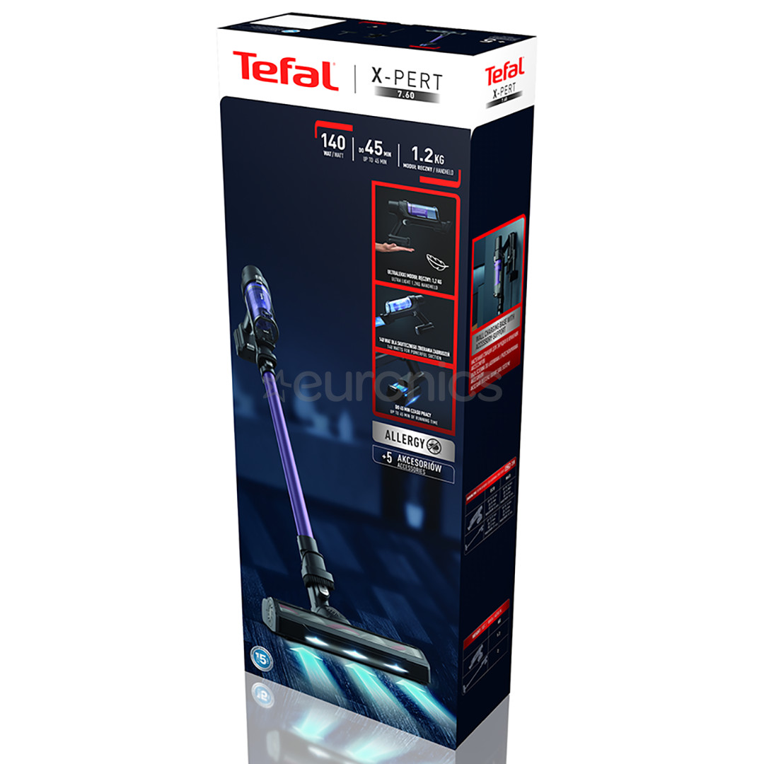 Tefal X-PERT 7.60, lillā - Bezvadu putekļu sūcējs