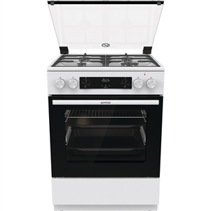 Gorenje, 71 L, platums 60 cm, balta - Elektriskā plīts ar gāzes virsmu