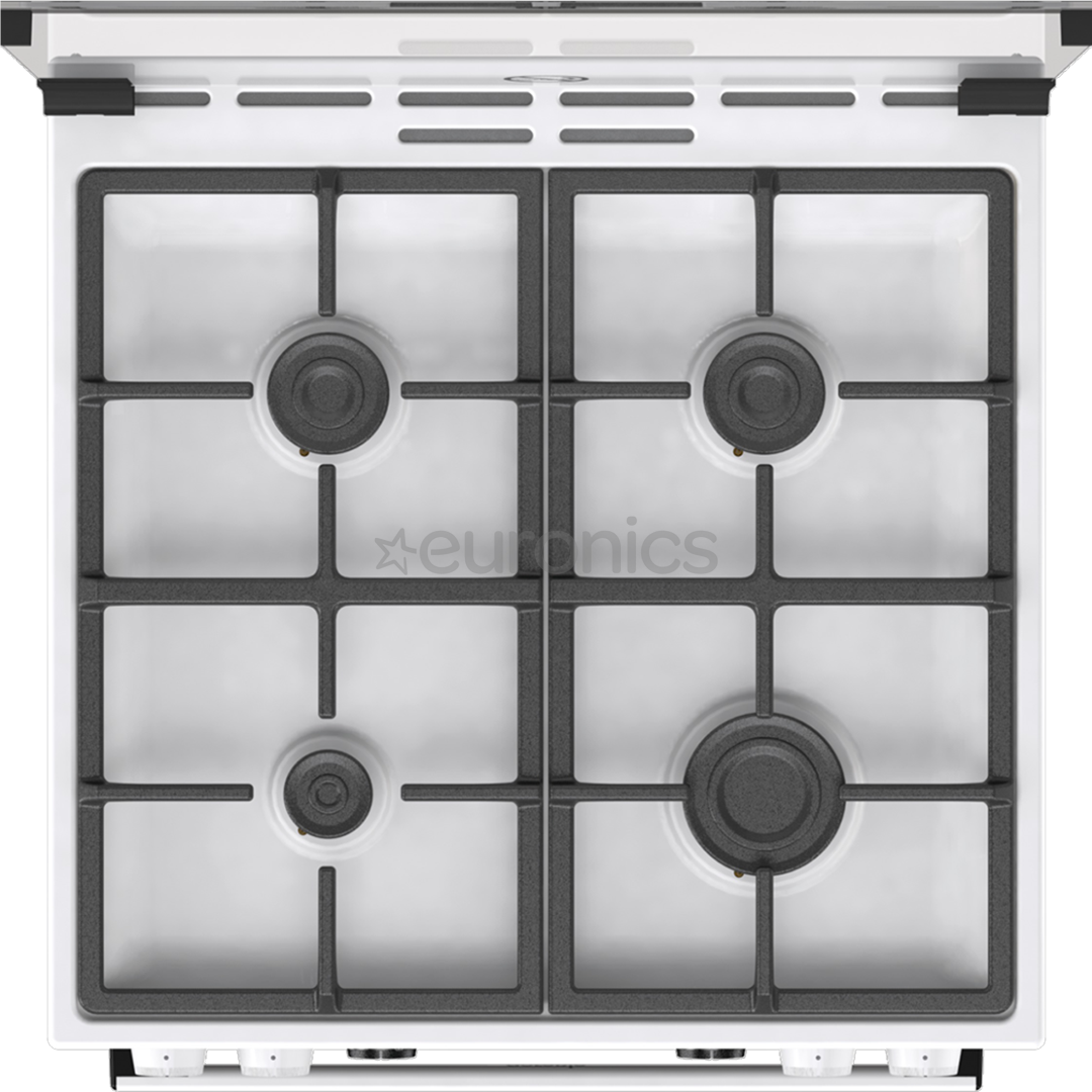 Gorenje, 71 L, platums 60 cm, balta - Elektriskā plīts ar gāzes virsmu