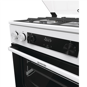 Gorenje, 71 L, width 60 cm, white - Gas cooker with electric oven