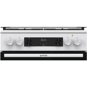 Gorenje, 71 L, platums 60 cm, balta - Elektriskā plīts ar gāzes virsmu