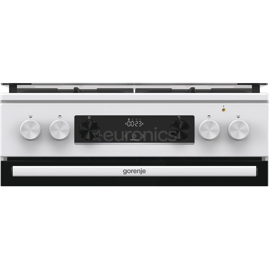 Gorenje, 71 L, platums 60 cm, balta - Elektriskā plīts ar gāzes virsmu
