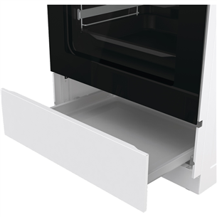 Gorenje, 71 L, platums 60 cm, balta - Elektriskā plīts ar gāzes virsmu