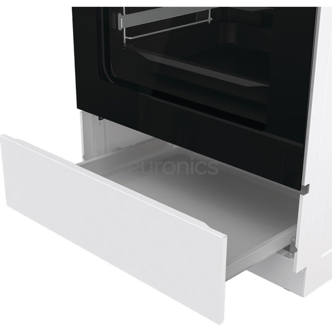 Gorenje, 71 L, platums 60 cm, balta - Elektriskā plīts ar gāzes virsmu